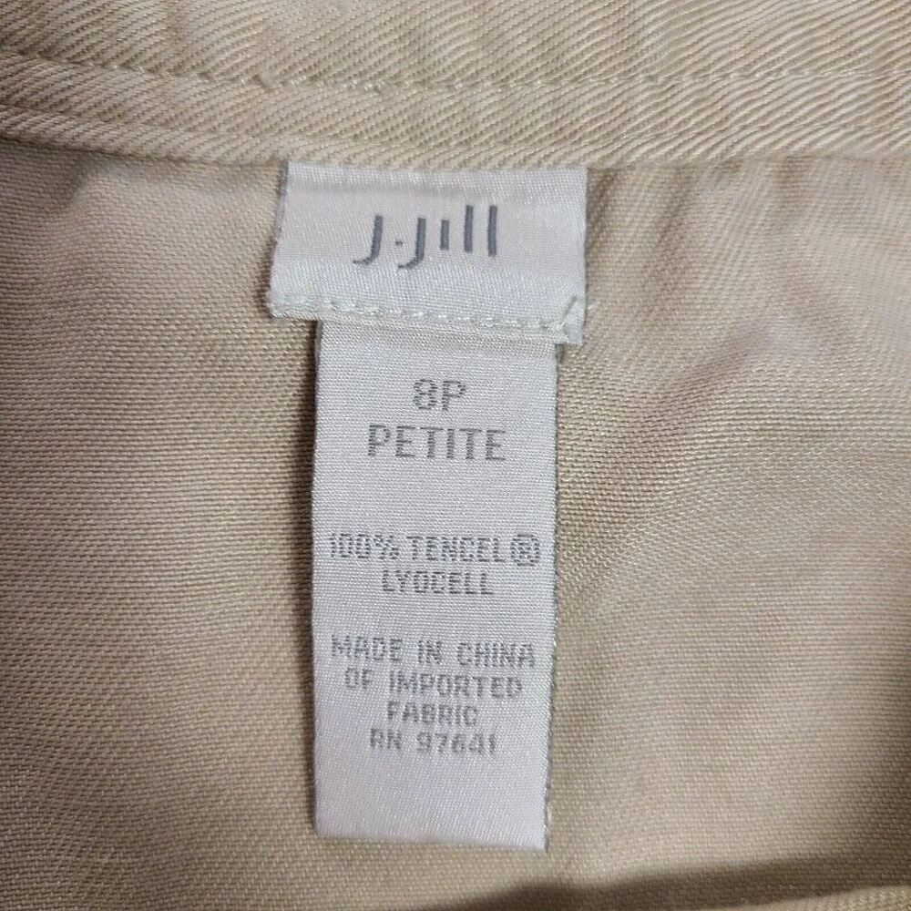 J Jill Skirt Womens Size 8P 8‎ Petite Solid All Tan Micro Corduroy Long Modesty
